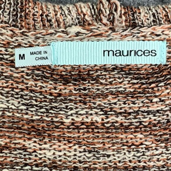 MAURICES Open Style Fringe Aztec Inspired Hooded Long Line Cardigan Sweater Sz M - Picture 6 of 15